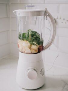 Spinach and Bananas inside Blender