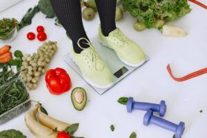 Close-up of Person Standing on Scales