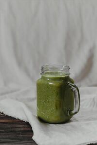Clear Mason Jar With Green Smoothie