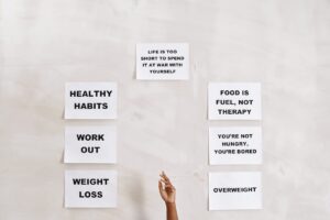 A Few Slogans on Healthy Living Printed on Bond Papers